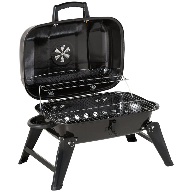 Barbecue a Carbone Carbonella Portatile Pieghevole in Ferro Nero 