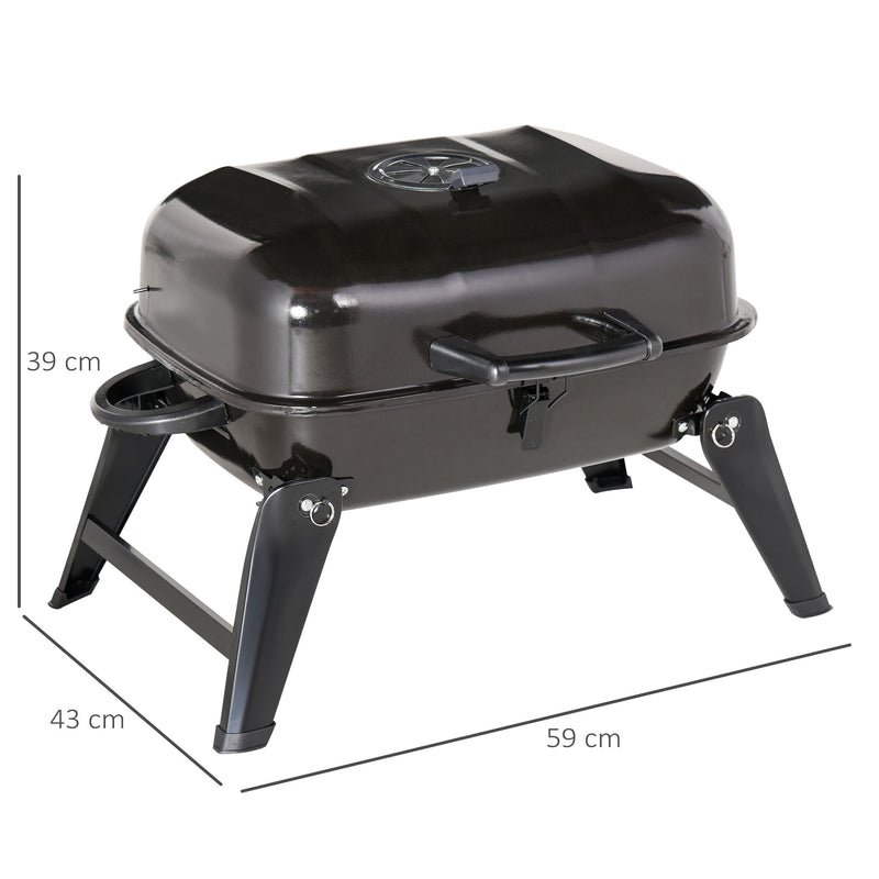 Barbecue a Carbone Carbonella Portatile Pieghevole in Ferro Nero 