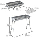 Barbecue a Carbone Carbonella Portatile e Pieghevole in Acciaio Inox 