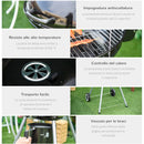 Barbecue a Carbone Carbonella Coperchio Termometro e Doppia Griglia in Metallo Nero 