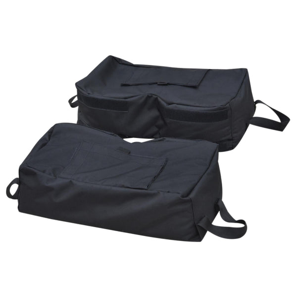 sconto Set 2 Pezzi Base per Ombrellone da Giardino Ø36 Riempibile 25 Kg Tessuto Oxford Nero 50x50x18 cm