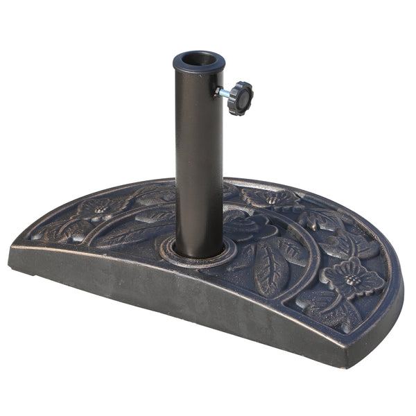 Base per Ombrellone da Giardino Ø38 a Ø48 9 kg Mezzaluna Regolabile con Manopola 50x31x32 cm sconto