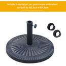 Base per Ombrellone da Giardino 15 Kg in Resina Ø49 cm con Manopola 