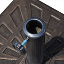 Base per Ombrellone da Giardino Ø38 a Ø48 Rettangolare 16kg in Resina 47x32 cm 