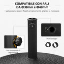 Base per Ombrellone da Giardino 25 Kg in Resina e Acciaio Nero Ø52x41 cm 