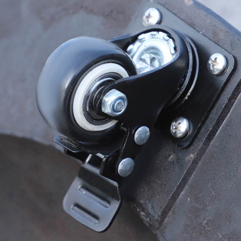 Base per Ombrellone da Giardino 25 Kg in Resina e Acciaio Nero Ø52x41 cm 