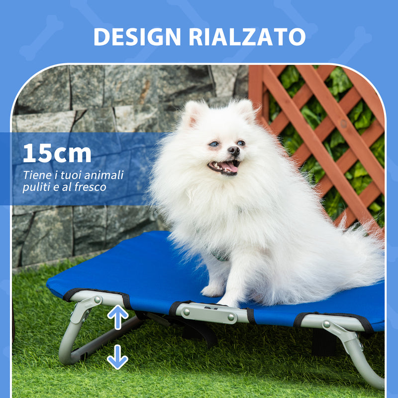 Brandina Cuccia Pieghevole in Tessuto Oxford per Cani Blu 59x46x15 cm 