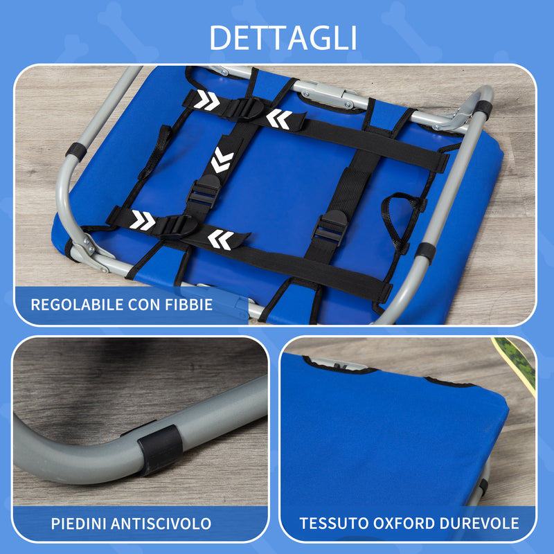 Brandina Cuccia Pieghevole in Tessuto Oxford per Cani Blu 59x46x15 cm 