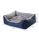 Cuccia Letto per Cane Gatto con Cuscino Imbottito Grigio blu 65x53x20 cm 