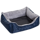 Cuccia Letto per Cane Gatto con Cuscino Imbottito Grigio blu 88x70x20 cm 