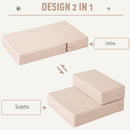 Scala Materassino 2 in 1 per Cani e Gatti Beige 67x39x10 cm 