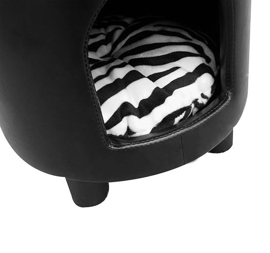 Sgabello Cuccia con cuscino per cane gatto nero 39x39x42 cm 