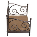 Lettino Cuccia per Cani e Gatti Struttura in Metallo con Cuscino Marrone 65x42x42 cm 