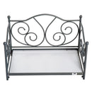 Lettino Cuccia per Cani e Gatti Struttura in Metallo con Cuscino Grigio 65x42x42 cm 