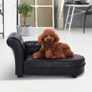 Divano Chaise Longue Ottomana per Animali Nero 82.5x45x41.5 cm 