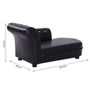 Divano Chaise Longue Ottomana per Animali Nero 82.5x45x41.5 cm 