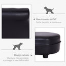 Divano Chaise Longue Ottomana per Animali Nero 82.5x45x41.5 cm 