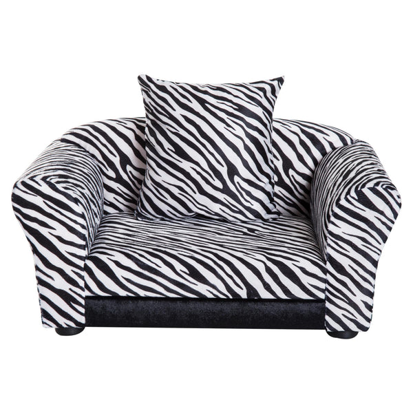 Cuccia Divano per Cani e Gatti con Cuscino Stampa Zebra 66x44x30 cm acquista
