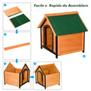 Cuccia per Cani da Esterno in Legno Naturale 76x65x64 cm 