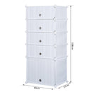 Armadio Guardaroba Scarpiera Modulare 5 Vani Bianco 49x37x108 cm 