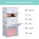Armadio Guardaroba Scarpiera Modulare 5 Vani Bianco 49x37x108 cm 