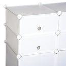 Armadio Guardaroba Scarpiera Modulare in Plastica 6 Cubi Bianco 75x37x73 cm 