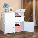 Armadio Guardaroba Scarpiera Modulare in Plastica 6 Cubi Bianco 75x37x73 cm 