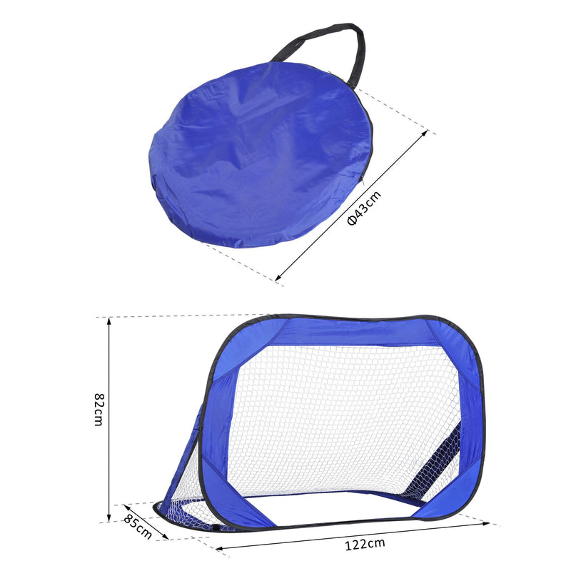 Porta da Calcio Pop Up Portatile per Bambini con Borsa Blu 122x85x82 cm 