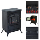 Camino Elettrico da Terra 42x28x55 cm 950/1850W Effetto Fiamma Nero 