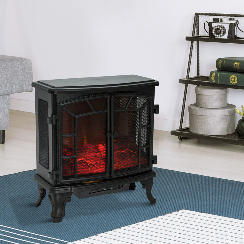 Camino Elettrico da Terra 63.5x30.5x67.5 cm 1000W/2000W Nero 