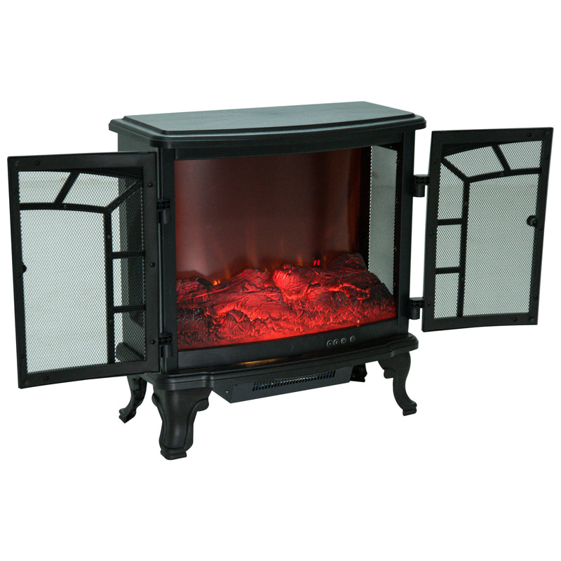 Camino Elettrico da Terra 63.5x30.5x67.5 cm 1000W/2000W Nero 