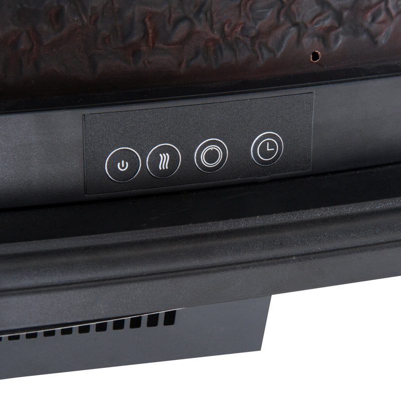 Camino Elettrico da Terra 63.5x30.5x67.5 cm 1000W/2000W Nero 