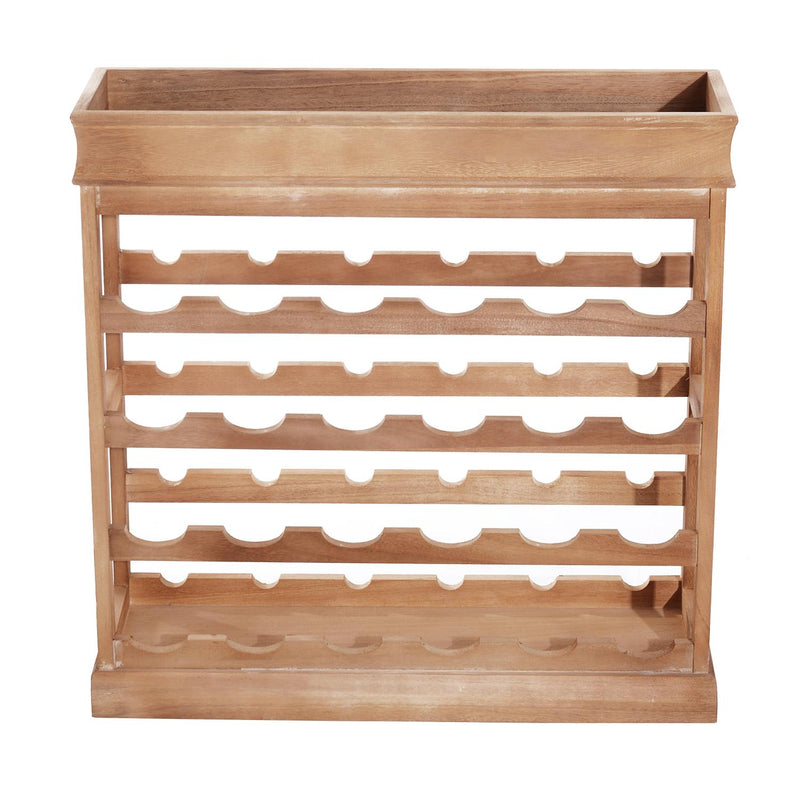 Cantinetta Portabottiglie 24 Alloggi in Legno 70x22.5x70 cm Naturale 