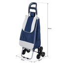 Carrello Portaspesa Pieghevole con 6 Ruote Blu e Bianco 40x29x95 cm 