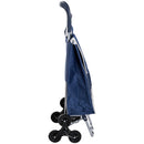 Carrello Portaspesa Pieghevole con 6 Ruote Blu e Bianco 40x29x95 cm 
