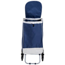 Carrello Portaspesa Pieghevole con 6 Ruote Blu e Bianco 40x29x95 cm 