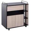 Mobiletto Carrello da Cucina con Cassetti in Legno Rovere e Nero 76.5x40x82 cm