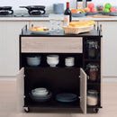 Mobiletto Carrello da Cucina con Cassetti in Legno Rovere e Nero 76.5x40x82 cm