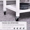 Carrello da Cucina Salvaspazio in Legno Bianco 65x48x90 cm