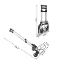 Carrello Portapacchi a Mano Pieghevole in Alluminio Max 70kg 