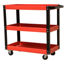 Carrello Porta Attrezzi da Officina 3 Ripiani Rosso 70x35x75.5 cm 