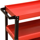 Carrello Porta Attrezzi da Officina 3 Ripiani Rosso 70x35x75.5 cm 