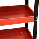 Carrello Porta Attrezzi da Officina 3 Ripiani Rosso 70x35x75.5 cm 