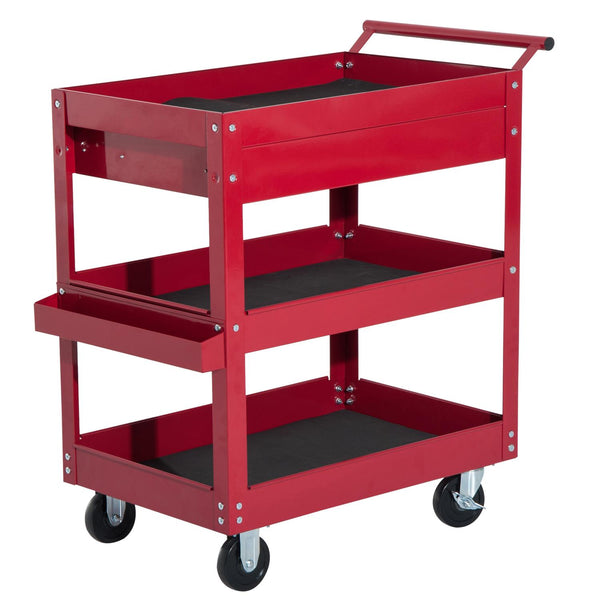 acquista Carrello Porta Attrezzi da Officina con Rotelle in Lamiera Rosso 68x46x82 cm