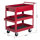 Carrello Porta Attrezzi da Officina con Rotelle in Lamiera Rosso 68x46x82 cm 