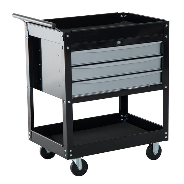 Carrello Porta Attrezzi da Officina Professionale Cassettiera in Lamiera Nero 68x46x88 cm online
