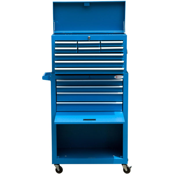Carrello Porta Attrezzi da Officina con Cassetta Rimovibile Blu 61.6x33x118 cm acquista