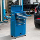 Carrello Porta Attrezzi da Officina con Cassetta Rimovibile Blu 61.6x33x118 cm 