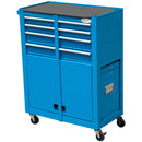 Carrello Porta Attrezzi da Officina con Cassetta Rimovibile Blu 61.6x33x118 cm 