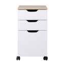 Cassettiera Portadocumenti da Ufficio in Legno Bianco 33x45x60 cm 